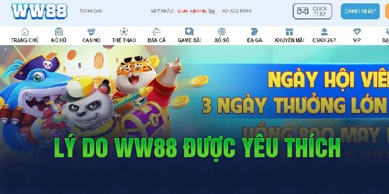 Lý do vì sao nhiều người yêu thích WW88?